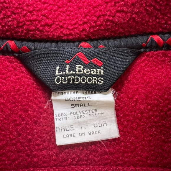 LL Bean Red Fleece Pullover Small Women's Quarter Zip Outdoors Jacket Sweater - Picture 6 of 11